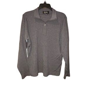 St. Croix Mens Gray Wool Quarter Zip‎ Sweater Medium USA Made Fashion Fit Luxury